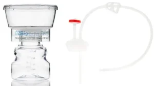 EZBio®pure Feed Systems, 250mL Bottle Top Filter, 0.45µm Membrane, PP Natural GL45 VersaCap®  w/ adapter 2x 1/8 HB w/ diptube, EZBio® TPE Tubing, Plug and Vented,  4/CS