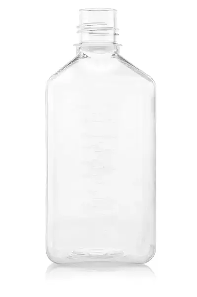 EZBio® Titanium Square, Polyethylene Terephthalate Glycol (PETG) Media Bottles, Non-Sterile Storage Bottles, 38-430 mm Neck, 1000mL, No Cap, 24/CS