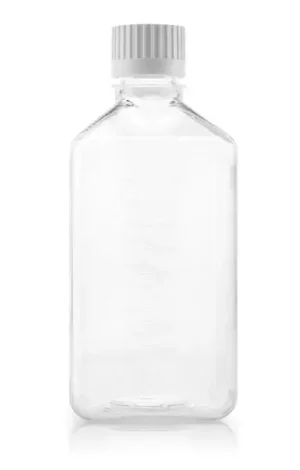 EZBio® Titanium Square, Polyethylene Terephthalate Glycol (PETG) Media Bottles, Sterile Storage Bottles, 38-430 mm VersaCap, 1000mL, 24/CS