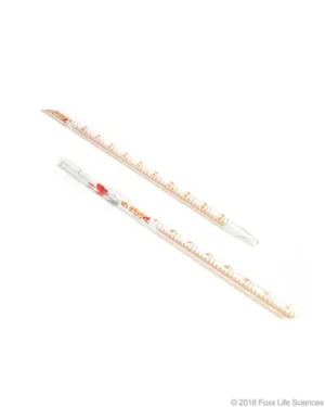 Borosil® Reusable Class A Mohr (Measuring) Pipettes (Pipets) with Permanent Amber Graduations and Individual Serial Numbers, Batch Certificate, 5 mL (0.05 mL Intervals), 10/CS