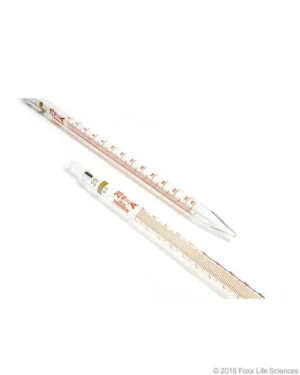 Borosil® Reusable Class A Mohr (Measuring) Pipettes (Pipets) with Permanent Amber Graduations and Individual Serial Numbers, Individual Certificate, 25 mL (0.20 mL Intervals), 10/CS