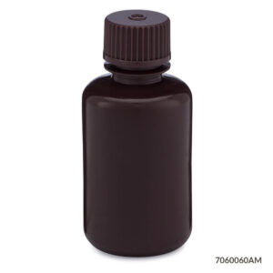 Bottle, Amber Narrow Mouth, Round, HDPE, 60mL
