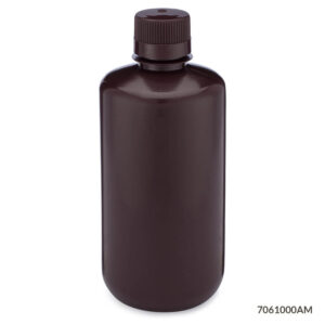Bottle, Amber Narrow Mouth, Round, HDPE, 1000mL