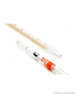 Borosil® Reusable Class A Serological Pipettes (Pipets) with Permanent Amber Graduations and Individual Serial Numbers, Batch Certificate, 10 mL, 10/CS