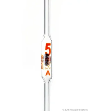 Borosil® Volumetric Pipette Class A, 5 mL, Batch Certificate, 10/CS