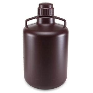 Carboy with Handles, Amber, HDPE, 20 Liter