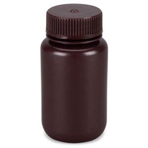 Bottle,Amber Wide Mouth,Round,HDPE,125mL