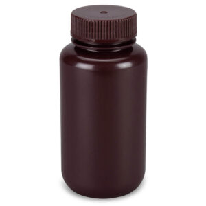 Bottle,Amber Wide Mouth,Round,HDPE,250mL