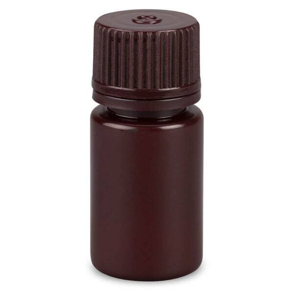 Bottle,Amber Narrow Mouth,Rnd,HDPE,15mL