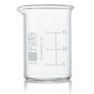 Beaker, Globe Glass, 20mL, ASTM E960