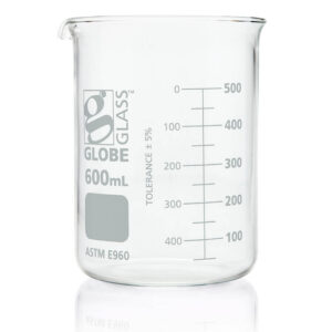 Beaker, Globe Glass, 600mL, ASTM E960