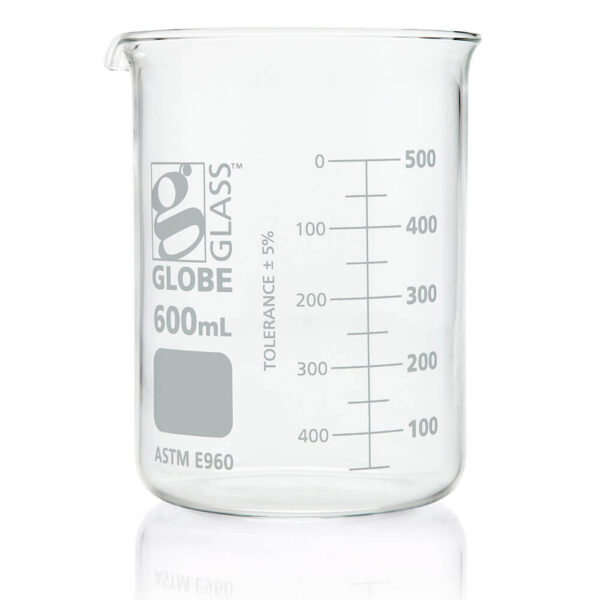 Beaker, Globe Glass, 600mL, ASTM E960