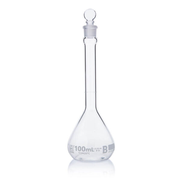 Flask, Volumetric , Globe Glass, 100mL