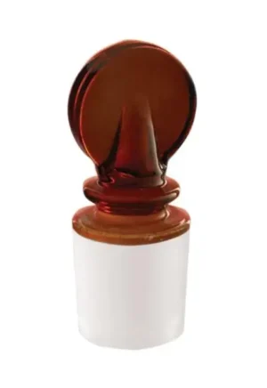 Borosil® Amber Solid Penny Head Glass Stopper with Interchangeable Ground Joint 55/54, 20/CS