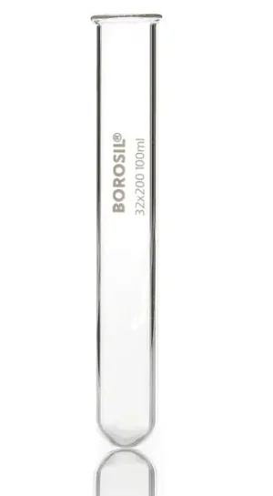Borosil® Reusable Heavy Duty Test Tubes with Beaded Rim, 100 mL (32 x 200 mm), 50/CS