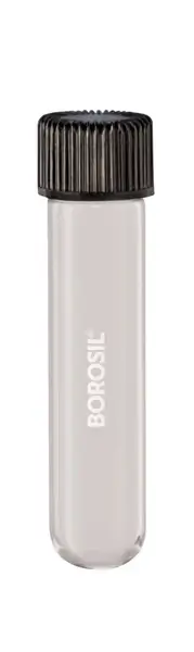 Borosil® Reusable Heavy Duty Culture Tubes with PTFE Lined PP Screw Caps and Round Bottoms, 10 mL (16 x 125 mm), 100/CS