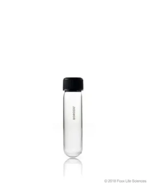 Borosil® Reusable Heavy Duty Culture Tubes with PTFE Lined PP Screw Caps and Round Bottoms, 30 mL (25 x 100 mm), 100/CS