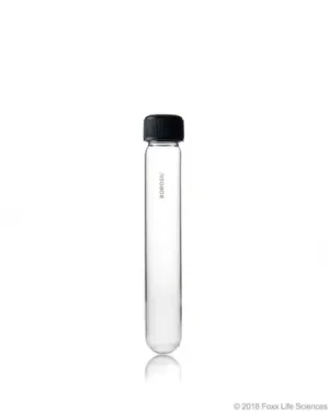 Borosil® Reusable Heavy Duty Culture Tubes with PTFE Lined PP Screw Caps and Round Bottoms, 50 mL (25 x 150 mm), 50/CS