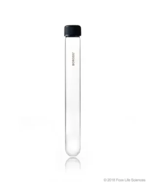 Borosil® Reusable Heavy Duty Culture Tubes with PTFE Lined PP Screw Caps and Round Bottoms, 60 mL (25 x 200 mm), 50/CS