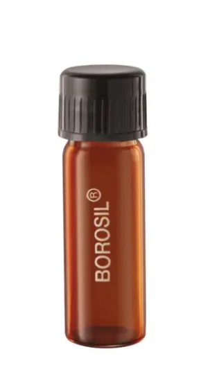 Borosil® Reusable Heavy Duty Amber Light-Blocking Culture Tubes with PTFE Lined PP Screw Caps and Flat Bottoms, 5 mL (16 X 50 mm), 100/CS