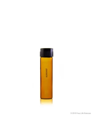 Borosil® Reusable Heavy Duty Amber Light-Blocking Culture Tubes with PTFE Lined PP Screw Caps and Flat Bottoms, 30 mL(25 X 95 mm), 100/CS