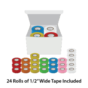 Labeling Tape, 1/2" x 500", Asstd Colors