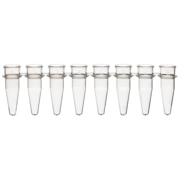 PCR 8-strip tubes, 0.2mL, PP, natural, no caps