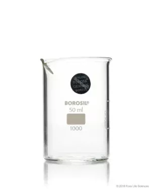 Borosil® Low-Form Griffin Beaker with Pouring Spouts, 50 mL, 60/CS