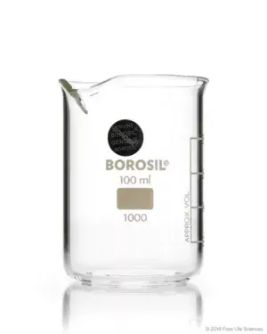 Borosil® Low-Form Griffin Beaker with Pouring Spouts, 100 mL, 40/CS