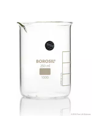 Borosil® Low-Form Griffin Beaker with Pouring Spouts, 250 mL, 40/CS