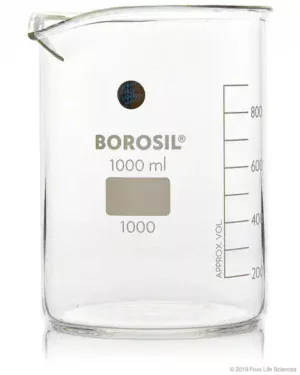 Borosil® Low-Form Griffin Beaker with Pouring Spouts, 2 L (2,000 mL), 6/CS 