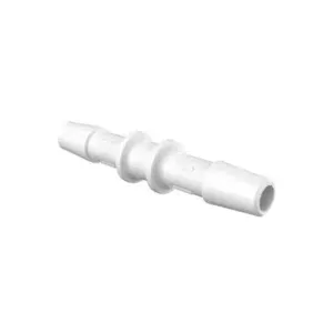 Eldon James Straight Coupler 1/4" Natural Kynar (PVDF), 100/PK