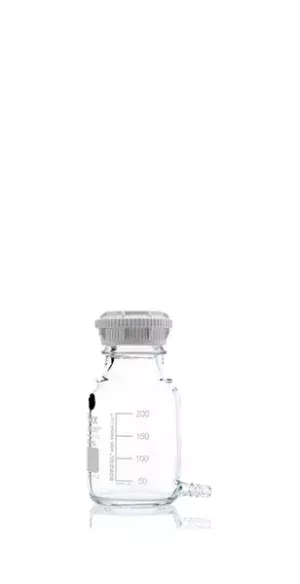 Puregrip Aspirator Bottle GL45 Cap and with Outlet for Tubing  250 mL, 10/CS