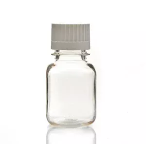 EZBio® 125 mL PC Media Bottles, Sterile, Autoclavable Square Storage Bottles with 38-430 mm White Closed VersaCap Closures, 24/PK