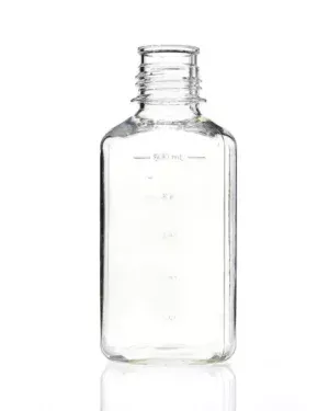 EZBio® 500 mL PC Media Bottles, Non-Sterile, Autoclavable Square Storage Bottles with 38-430 mm Neck, Without Caps, 12/PK