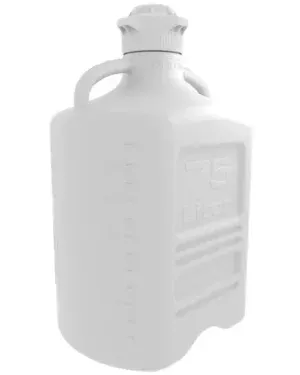 EZgrip® 75 L (20 Gal) HDPE Space Saving Carboy with Wide Mouth 120 mm VersaCap and 79.5 L Max Capacity, Large Pinched Handles, 1/EA