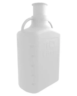 EZgrip® 10 L (2.5 Gal) Autoclavable Polypropylene (PP) Space Saving Carboy with 3" Sanitary Neck and 13 L Max Capacity, Large Pinched Handles, 1/EA