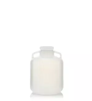 EZLabpure™ 10 L Round Carboy, PP, Wide Mouth with White Cap, 1/EA