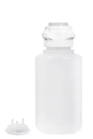 Round EZLabpure™ PP Vacuum Bottle, 4 L, VersaCap 53B, with Closed adapter and 2X 1/4" HB adapter, 1/EA