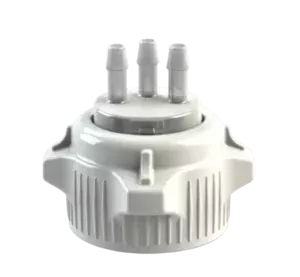 VersaCap 53 mm (53B) Bottle and Flask Caps, Open Cap with Tangle Free Hose Barb Adapter, Three 1/4 Inch Barbs for 1/4 Inch ID Tubing, 1/EA