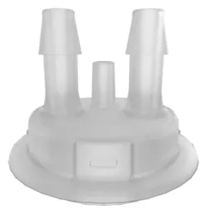 VersaCap 53 mm (53B) Bottle and Flask Cap Adapter, Tangle Free Hose Barb Adapter, Two 5/16 Inch Barbs for 5/16 Inch ID Tubing, for use with VersaCap 53 mm Open Cap, 1/EA