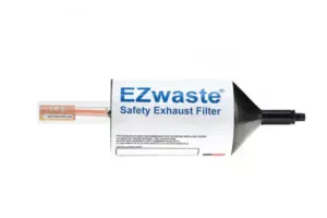 EZwaste® 110 HPLC Solvent Waste System, ¼-28 Thread Size Replacement Chemical Exhaust Filter with Indicator, Activated Carbon, 1/EA