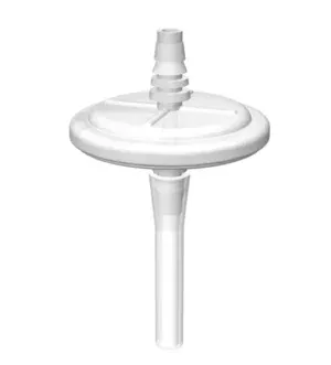 EZFlow® Vent Filter, 1.0 µm PTFE 50 mm PP Housing with 2.5" of 1/4" ID Silicone Tubing, Non Sterile, 2/PK