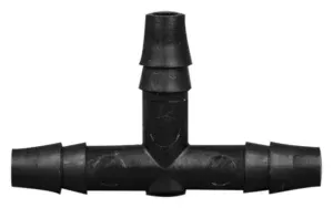 Polyethylene T-Type Barbed Tubing Connectors (Tee-Shaped), Three 1/4 Inch Barbs, 10/PK