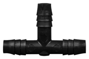 Polyethylene T-Type Barbed Tubing Connectors (Tee-Shaped), Three 3/8 Inch Barbs, 100/PK