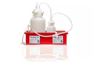 Vactrap™ Round XL, 4L + 1L, PP, RED BIN, 1/4" ID TUBING, 1/EA