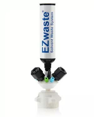 EZWaste® HPLC VersaCap® 53 mm (53B) Solvent Waste System, Cap-Only W/ Exhaust Filter, Six (6x) Ports for OD Tubing 3.2 mm (1/8") or 1.6 mm (1/16"), 1/EA