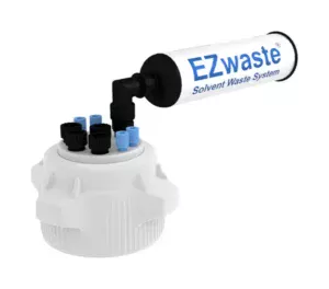 EZwaste® HPLC Solvent Waste System, Cap-Only Assembly, 83 mm (83B) VersaCap with Four (4x) Ports for 1/8 Inch O.D. Four (4x) 1/4" O.D Tubing & Filter, 1/EA