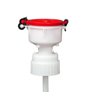 EZwaste® 4" Safety Funnel, HDPE, Red Lid, VersaCap 83B, 1/EA