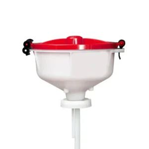 EZwaste® 8" Safety Funnel, HDPE, Red Lid, VersaCap S-70, 1/EA